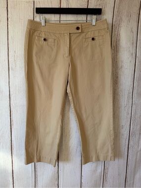 Talbots Khaki Stretch Cropped Capri Pants Size 12